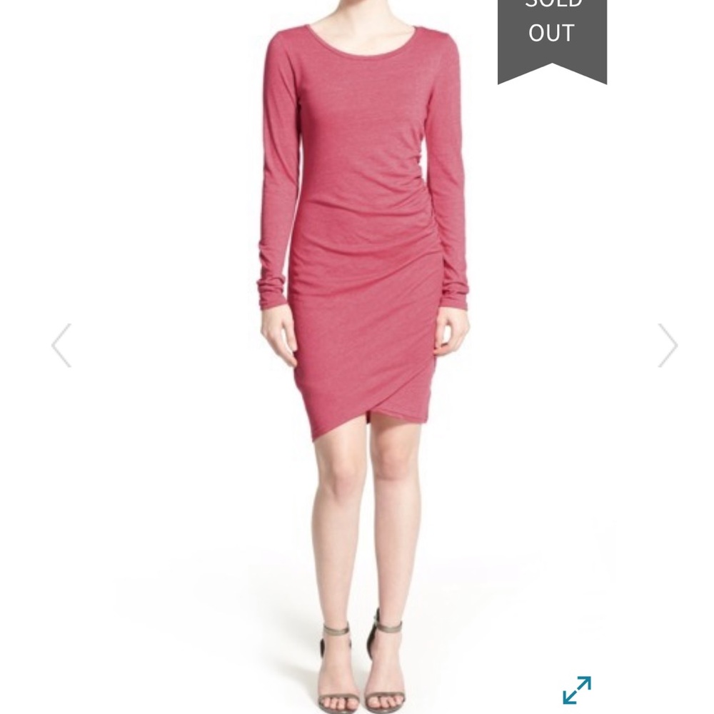 Leith Ruched Long Sleeve Dress